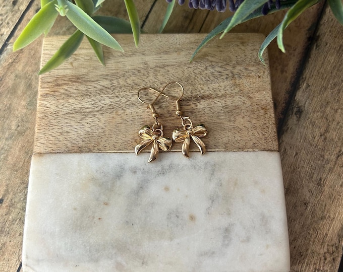 Gold Bow Earrings