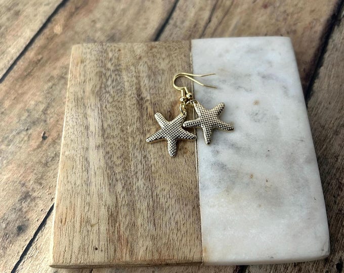 Gold Starfish Earrings