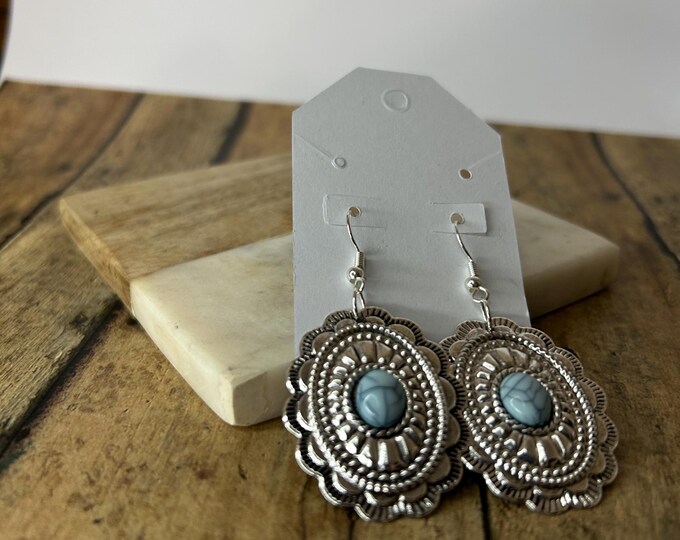 Large Turquoise/Baby Blue Earrings