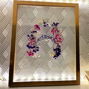 Arte de pared con inicial floral personalizado, diseño de flores y naturaleza, letrero con letras, regalo personalizado para ella, regalo de cumpleaños, decoración de despedida de soltera, decoración terrosa para guardería.