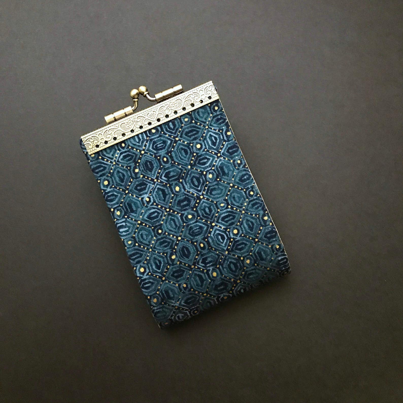 Indigo Hmong Credit Card Case Wallet Tribal Womens Fabric | Etsy