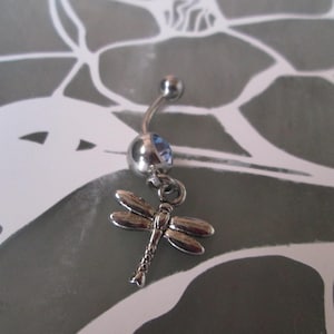 body jewelry light blue stone dragonfly belly button rings piercing