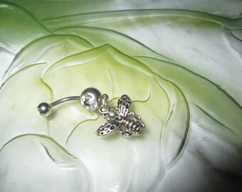 body jewelry bee with crystal stone belly button ring piercing belly ring