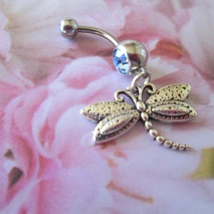 body jewelry dragonfly belly button ring piercing