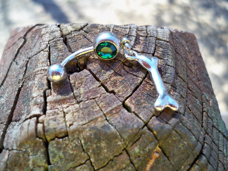 Belly jewelry dog bone belly button rings Etsy