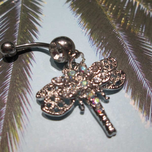 body jewelry crystal dragonfly belly button rings piercing