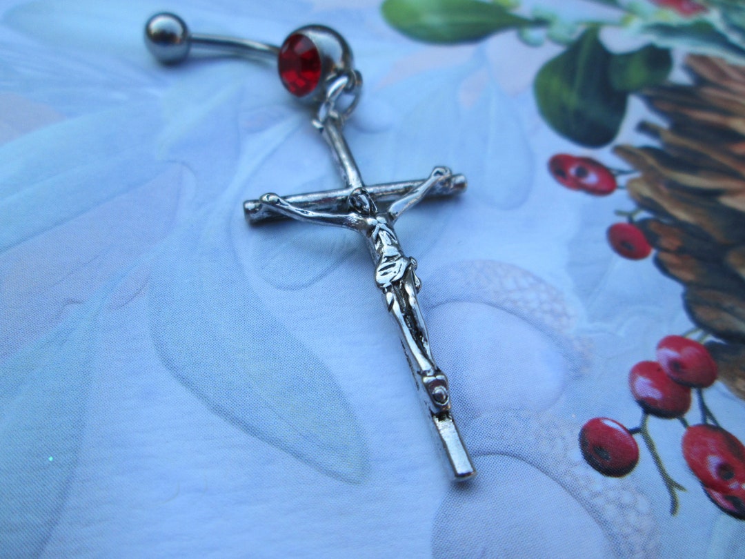 Cross Belly Ring Cross Body Jewelry Piercings Spiritually Button Ring