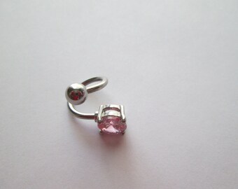 pink pronged belly button rings, body jewelry piercing