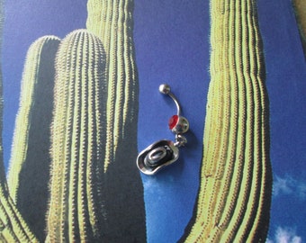 body jewelry cowboy or cowgirl hat belly button ring piercing