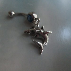 body jewelry shark belly button ring peircing