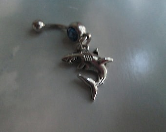 body jewelry shark belly button ring peircing