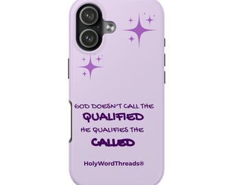 Christian Phone Case | God Qualifies the Called, Lavender Glossy Cover