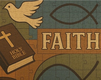 Christian “FAITH” Jigsaw Puzzle – 252 Pieces | Inspirational Bible Puzzle | HolyWordThreads™