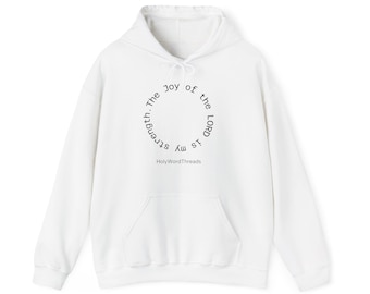 Joy of the Lord circular text Hoodie | Christian scripture sweatshirt