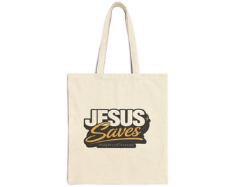 Jesus Saves Cotton Canvas Tote Bag