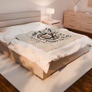 Psalm 91 Angel Illustration Blanket | Scripture Verse Sheltering Faith image 4