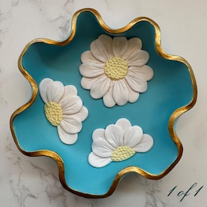 Handmade Polymer Clay Trinket Dish: Floral Jewelry Holder