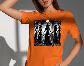 Vintage Hexe T-Shirt: Lustiges Halloween Frauen Oberteil