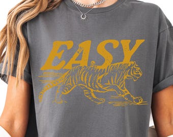 Easy Tiger Shirt, Distressed Vintage Trendy Indie Boho Baumwoll-T-Shirt