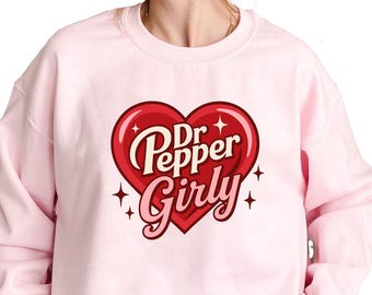 Girly Dr Pepper Sweatshirt - Girly Herz Soda Grafik-Shirt