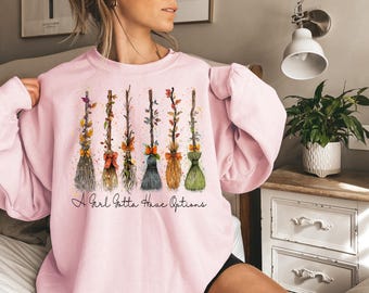 Lustiges Halloween T-Shirt: A Girl Gotta Have Options - Spooky Witch Sweatshirt