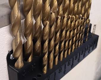Boring Bit Organizer for Drill Bits Hobby shop Workshop