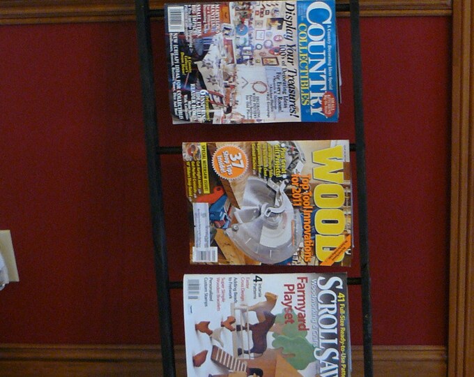 Handmade Wood Ladder Magazine Rack Etsy
