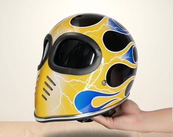 alien robot biker helmet Predator Sliver Airbrushed Motorcycle Helmet  Custom Airbrush Helmet you will brighten everyones day when you ride past Moto Loot Helmet Cover for