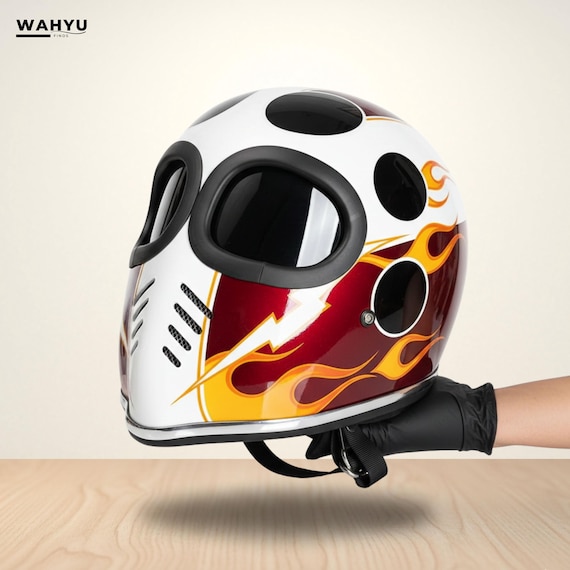 New! Custom Helmet Alien Retro Flame, Full Face Vintage Style Helmet, Motorcycle Cafe Bobber - Etsy New! Custom Helmet Alien Retro Flame, Full Face Vintage Style Helmet, Motorcycle Cafe Bobber - Etsy