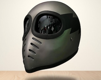 Vintage Custom Helmet XF-GP Alien Handpainting Cafe Racer Bobber