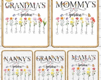 6+ Grandma's Garden Png Bundle, Custom Birthflower Png, Love Grows Here Png, Mom's Garden Png, Mama Mimi Png Bundle, Grandma Png