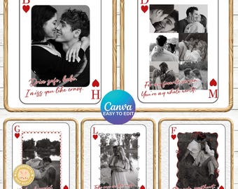 6+ Custom Couple Photo Canva Template, Love Cards Png, Playing Card Photo Editable, Boy Friend Gift Png, Valentine Template, Anniversary Png