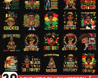 20+ Black Boys Kids Png Bundle, Black Pride Png, Kid African American Png, Black History Month Png, Afro Kids Png Bundle, Equality Png