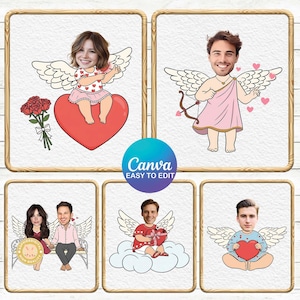 6+ Cupid YourSelf Canva Template, Valentine Photo Png, Sweetheart Editable, Couple Photo Png, Couple Valentines Template, Cute Heart Png