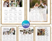 2026 Photo Calendar Canva Template, Custom Calendar Png, New Year Editable, Custom Family Png, Personalized Template, Canva Photo Png