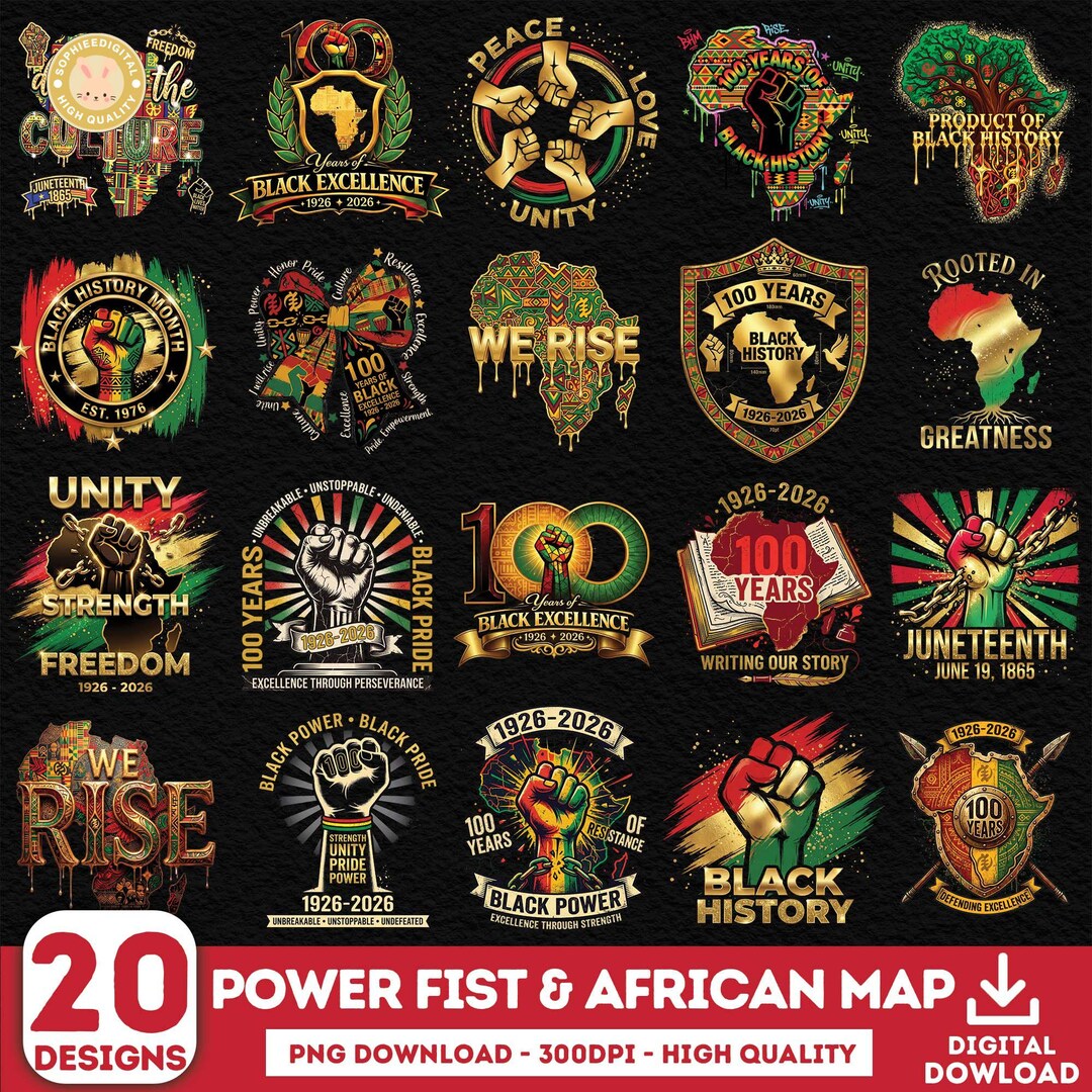 20+ African Map Png Bundle, Black History Power Fist Png, Black ...