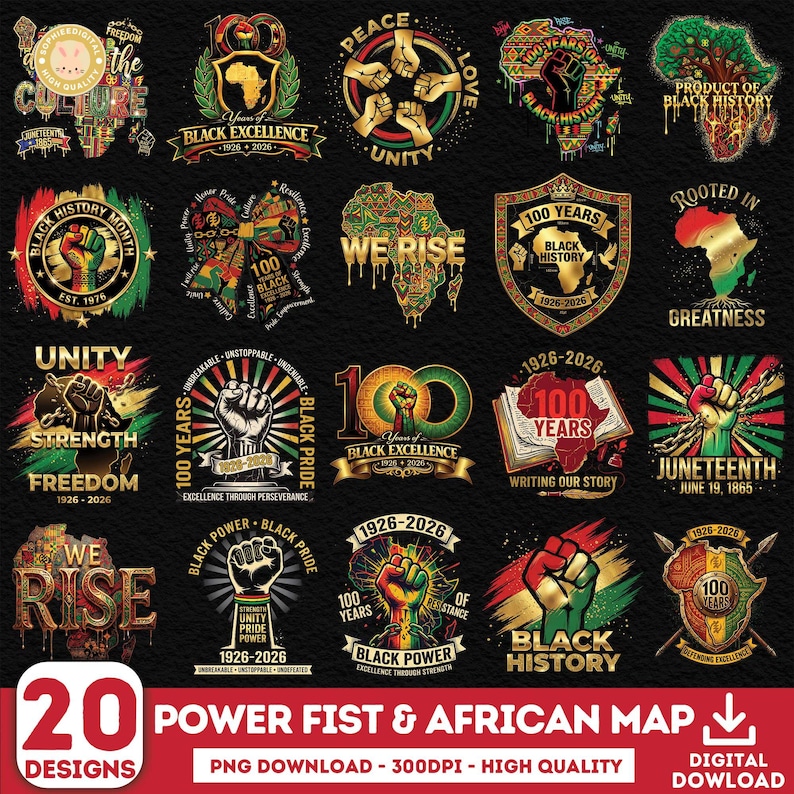 20+ African Map Png Bundle, Black History Power Fist Png, Black ...