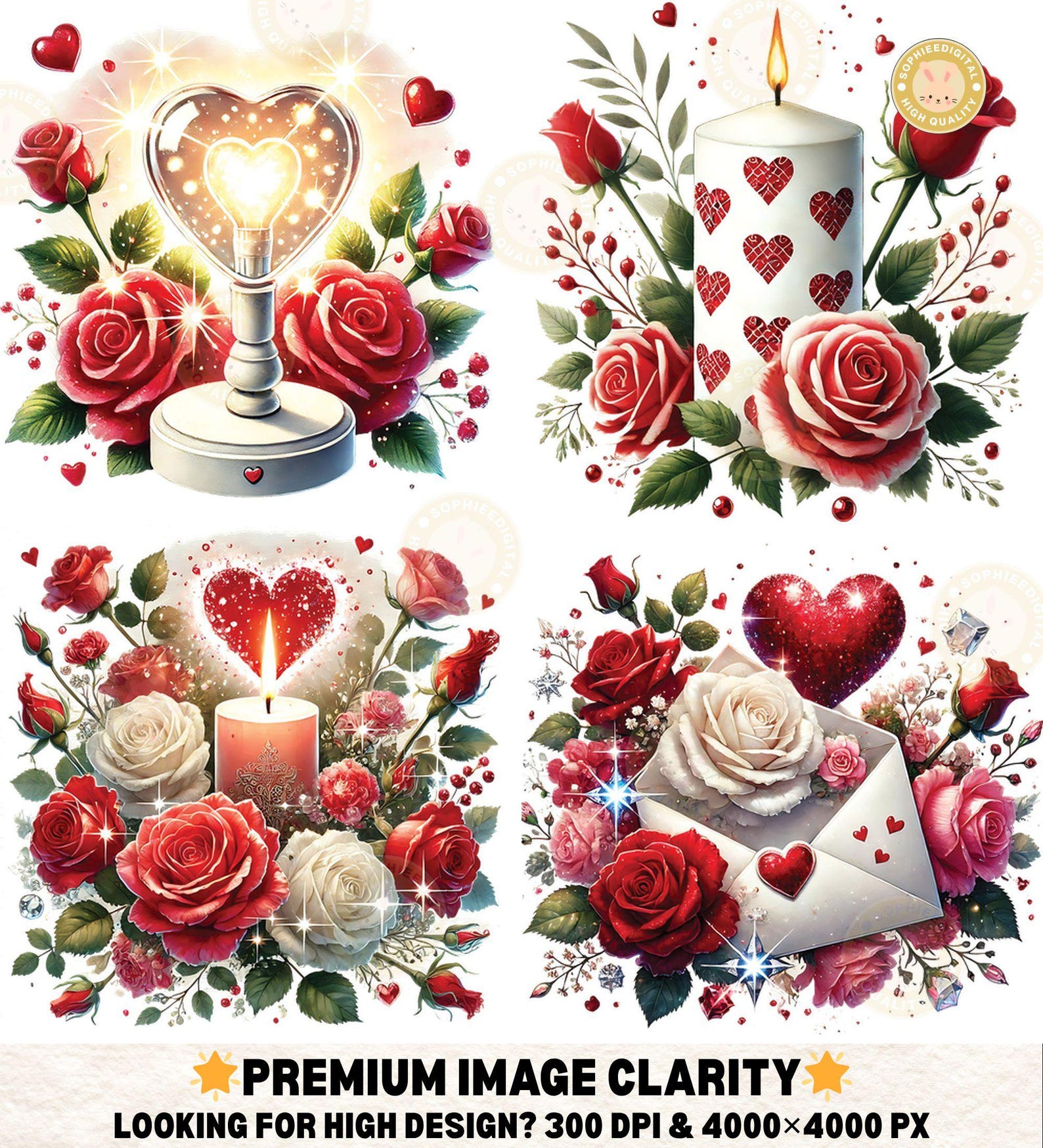 20+ Watercolor Valentines Glitter Clipart Bundle, Heart Glitter Png ...