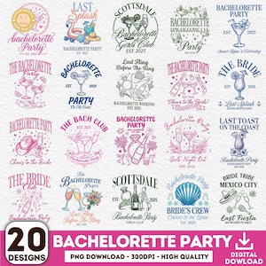 20+ Bachelorette Party Png Bundle, The Bach Club Png, Beach Bach Png, Bridal Party Png, Bride To Be Png Bundle, Bachelorette Png