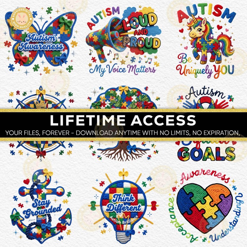 100+ Autism Faux Yarn Png Bundle, Crochet Autism Png, Autism Mama Png ...