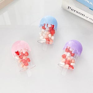 24PC 11.5CM Cute Ice Cream Creative Plastic Candy Boxes Party Decoration Favors