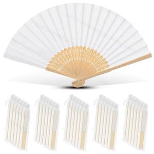 40-240PC Folding Hand Fans Optional Fabric Gift Bag Party Favors