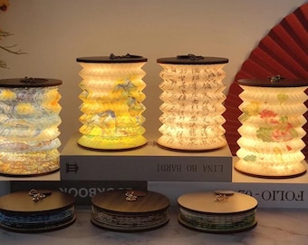 1PC Foldable Lantern Lamp Dimmable LED Light USB Rechargeable DIY Craft