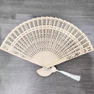 10-50PC Folding Hand Fan with Heart Tassel Handle Guests Favors