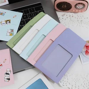 10 unidades de envelopes de papel transparente para janela, porta-cartões fotográficos Polaroid