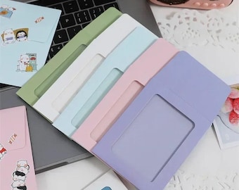 10PC Transparent Window Paper Envelopes Photo Polaroid Card Holder