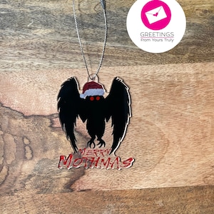 Merry Mothmas, Mothman, Mothman ornament, Christmas, wv christmas, Cryptoid, creepy, funny ornament, ornament exchange, stocking stuffer