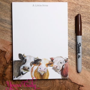 Cute Cow Notepad, a little note, things to do, cow lover, Girl Friend Gift, gift basket, christmas, to do list, farm girl, stocking stuffer image 2