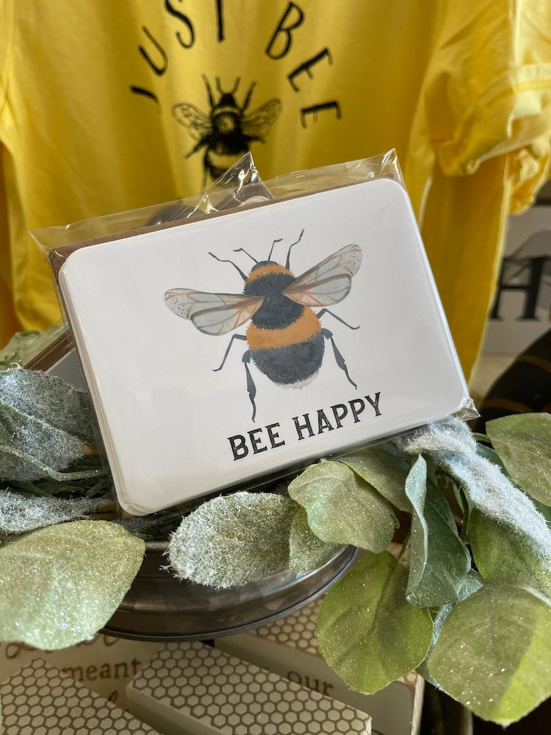 thank you hello stationery stationary Bee Happy bee themed notecards