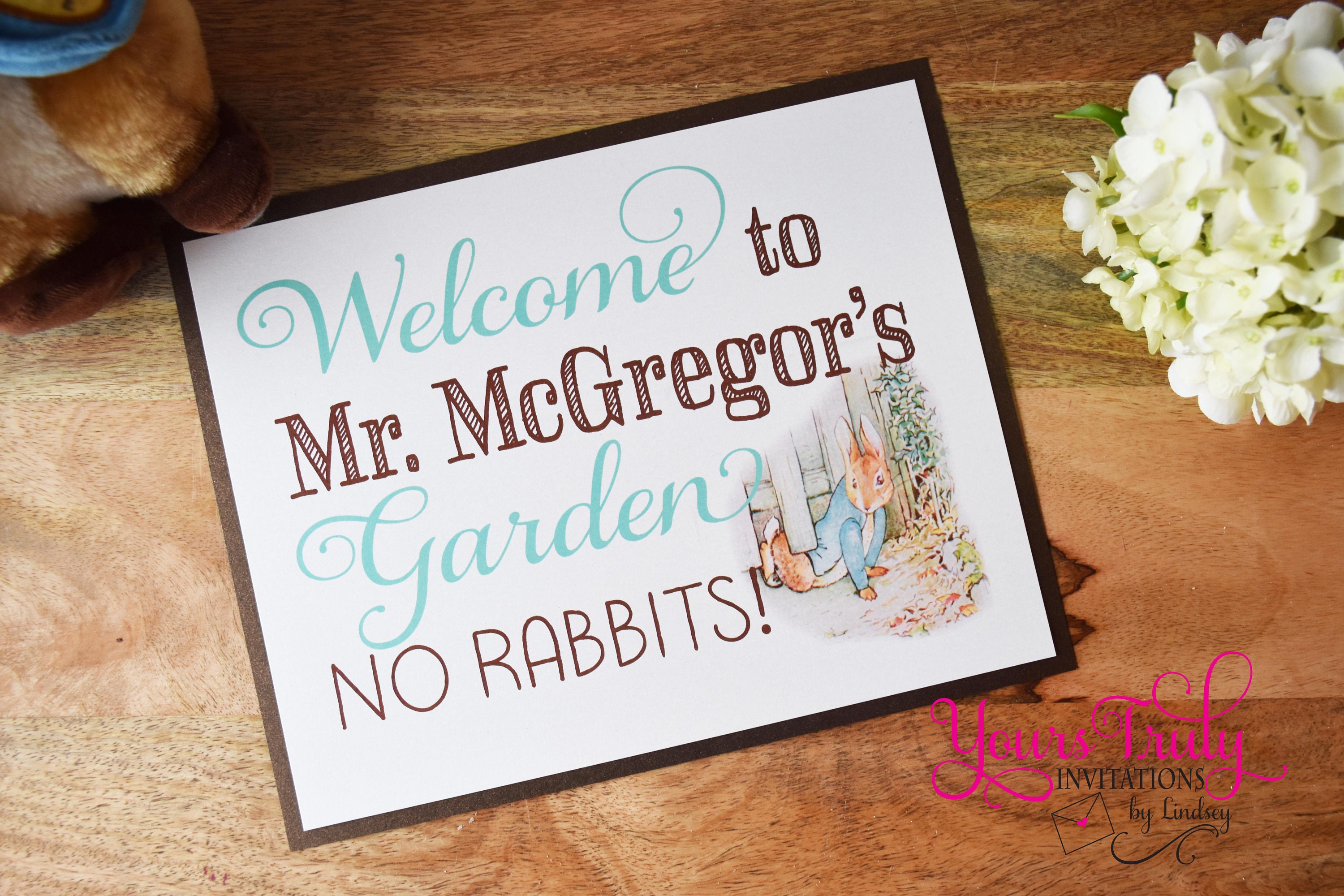 Welcome to Mr. Mcgregor's Garden No Rabbits Sign Birthday - Etsy UK